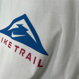2025 T255  Triangle Mountain NK  White  Pure Cotton  Blue T-shirt