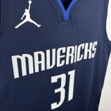 20/21 Dallas Mavericks THOMPSON #31 Blue Flying Man Top Quality Hot Pressing  NBA Jersey飞人（V领）