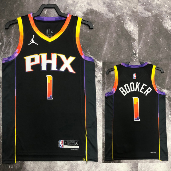 22/23 SUNS BOOKER #1 Black Top Quality Hot Pressing NBA Jersey (Trapeze Edition)