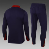 24/25  England Blue Purple Kids Half Pull Tracksuit  (半拉链)(儿童）