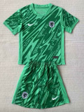 24/25 Netherlands Green Goalkeeper Kids Soccer Jersey