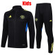 25/26  Man Utd Black Kids  Jacket Tracksuit#E2551(童装、蓝色侧边）