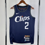 23/24 CLIPPERS LEONARD #2 Dark blue City Edition Top Quality Hot Pressing NBA Jersey