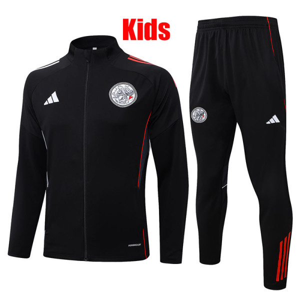 25/26 Ajax Black Kids Jacket Tracksuit#E25127