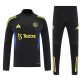 25/26 Man Utd Black Half Pull Tracksuit (胸前广告\半拉链)