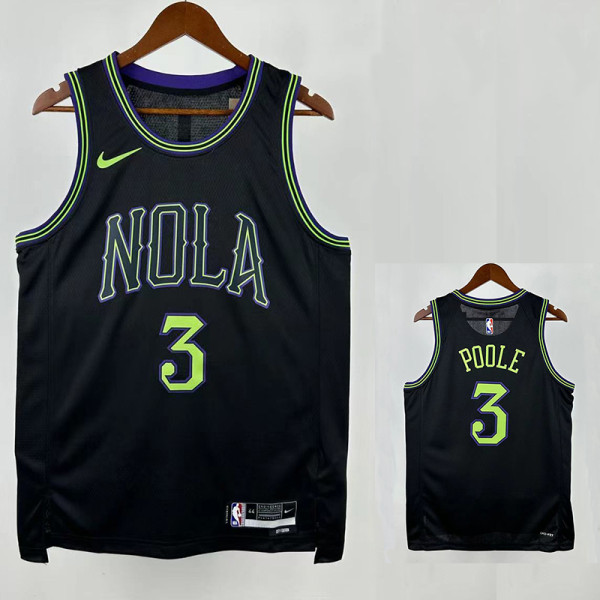 25/26 Pelicans NOLA # 3 Black City Edition Top Quality Hot Pressing NBA Jersey