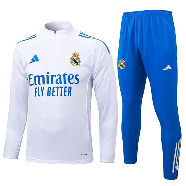 25/26  RMA White &Blue Half Pull Tracksuit #B2568(半拉链)
