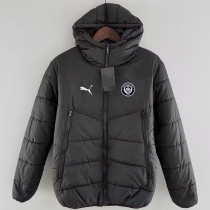 24/25 Man City Black Hooded Cotton Coat(White Label)连帽棉衣(白标)