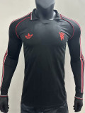 24/25 Man Utd Black Leisure Long Sleeve Player Version Retro Soccer Jersey