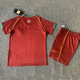 2006 Portugal Home Kids Retro Soccer Jersey