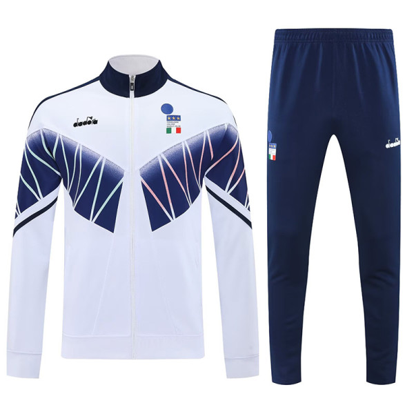25/26 Italy White Retro  Player Version  Jacket Tracksuit #F16