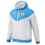 2024 Man City White&Blue  Retro version Windbreaker