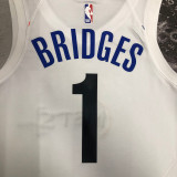 22/23 NETS BRIDGES #1 White City Edition Top Quality Hot Pressing NBA Jersey