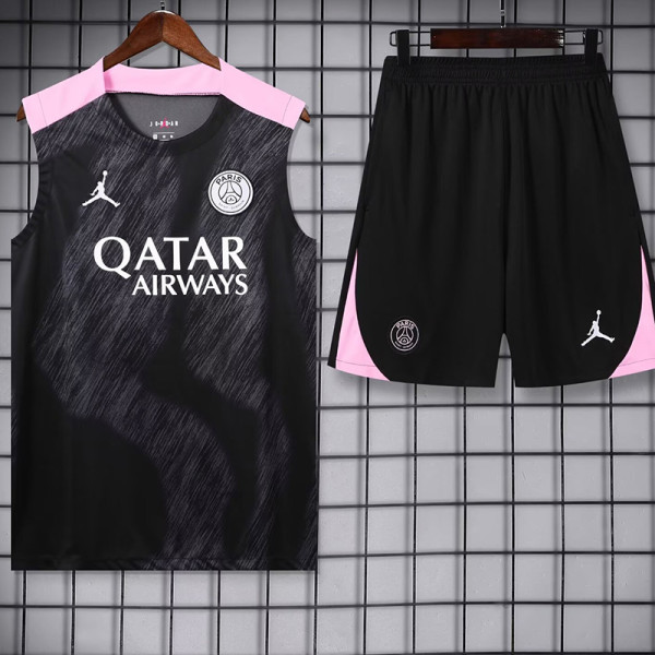 24/25 PSG Black Flash Tank top and shorts suitblack(粉肩)