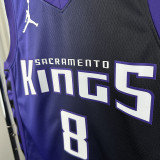 23/24 KINGS LAVINT # 8  Blue Flying Man  Top Quality Hot Pressing  Retro NBA Jersey