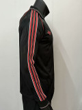 Man Utd Black Leisure  Long Sleeve Retro Soccer Jersey(长袖）
