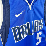 Dallas Mavericks RUSSELL #5 Blue Top Quality Hot Pressing NBA Jersey