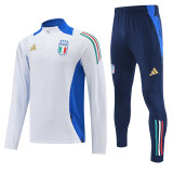 24/25  Italy  White  Half Pull Tracksuit (半拉链)、(蓝肩）