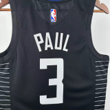 Clippers PUAL # 3 Fly Man Black Top Quality Hot Pressing NBA Jersey