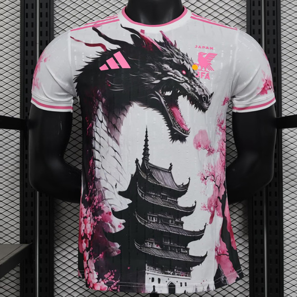 24/25 Japan Black Dragon White Pink Edition Player Version Soccer Jersey