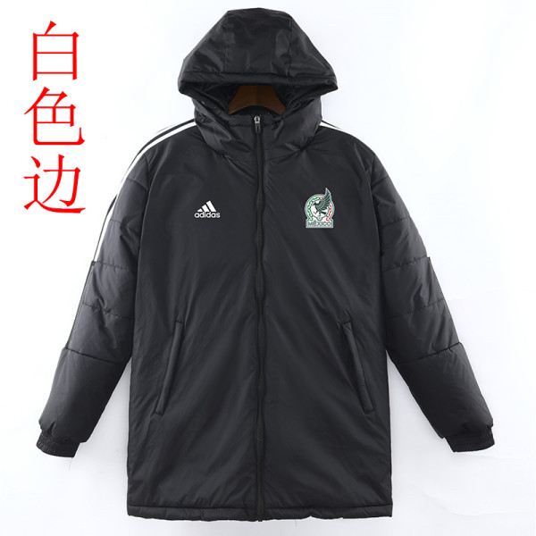 22/23 Mexico Black Hooded Cotton Coat White Edge (白色边) 棉衣