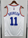 75th Anniversary KNICKS BRUNSON  # 11White Heat Pressed Retro NBA Jersey