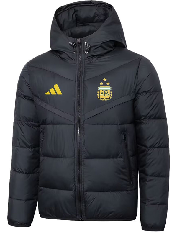 25/26 Argentina Black Hooded Cotton Coat 连帽棉衣