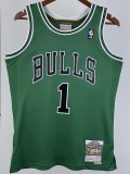 2008/2009 BULLS ROSE #1 Green Retro Top Quality Hot Pressing NBA Jersey (圆领）