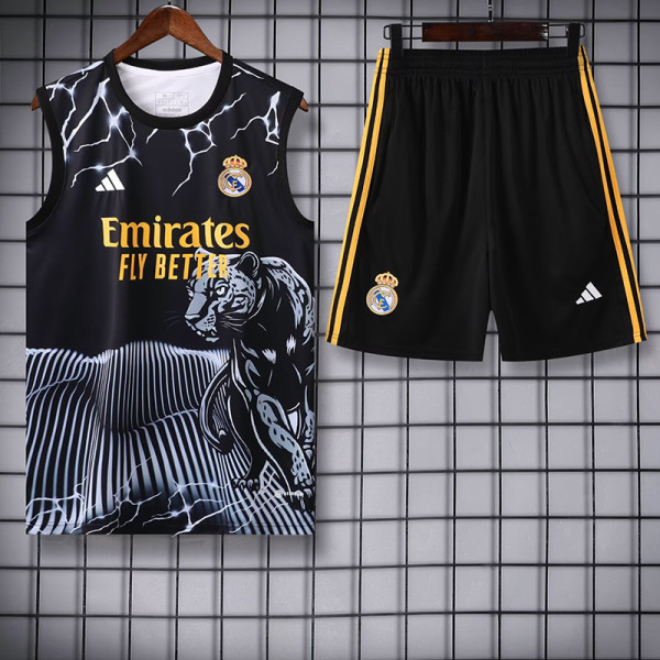 24/25 RMA Black White（Leopard Head）Tank top and shorts suit