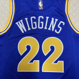 22/23 WARRIORS WIGGINS #22 Blue Top Quality Hot Pressing NBA Jersey (Retro Logo)
