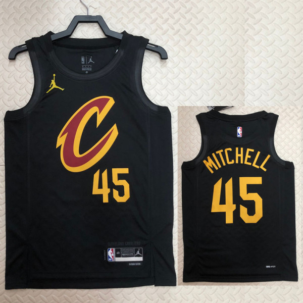 22/23 Cleveland Cavaliers MITCHELL #45 Black Top Quality Hot Pressing NBA Jersey (Trapeze Edition)