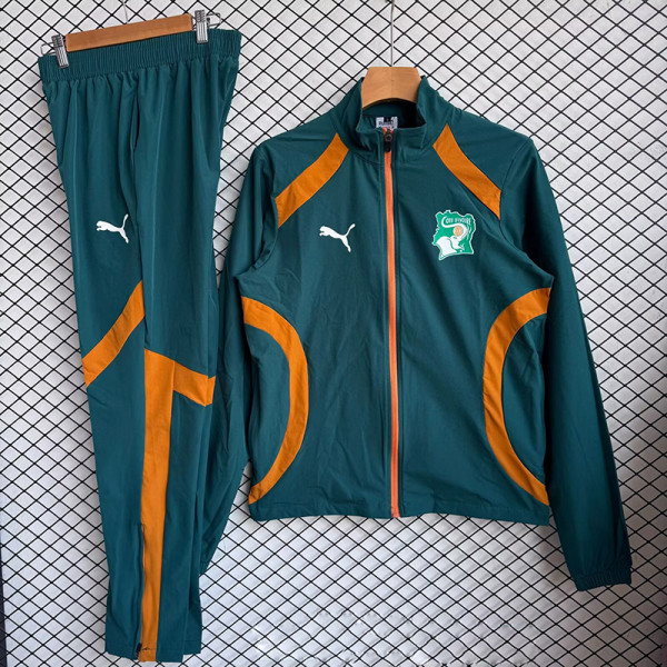 26/27 Cote d'Ivoire Dark Green Windbreaker Tracksuit