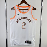 23/24 Sa Spurs LEONARD #2 White City Edition Top Quality Hot Pressing NBA Jersey