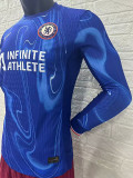 24 /25 CHE Home （With Advertisements）Player Version Long Sleeve Soccer Jersey（胸前广告）