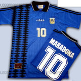1994 Argentina Away Retro Soccer Jersey (钢印纹）