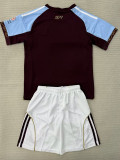 25/26 Aston Villa Home Kids  Soccer Jersey