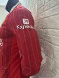 24/25 LIV Home  Long Sleeve Player Version Soccer Jersey