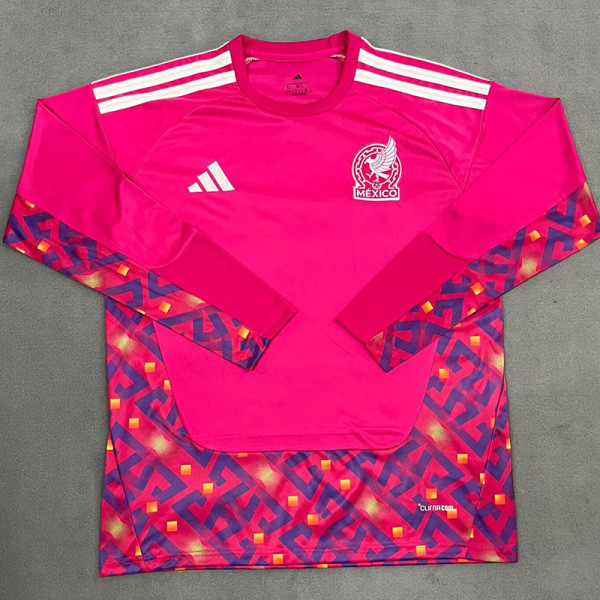25/26 Mexico Goalkeeper  Long Sleeve Red Fans Soccer Jersey