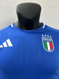 2024 Italy Home  Long Sleeve  Player Version Soccer Jersey