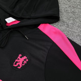 24/25 CHE Black Pink Hooded  Tracksuit