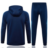 24/25  ARS Dark Blue Hooded  Half Pull Tracksuit(Add Fluff)  (半拉链、加绒F607)