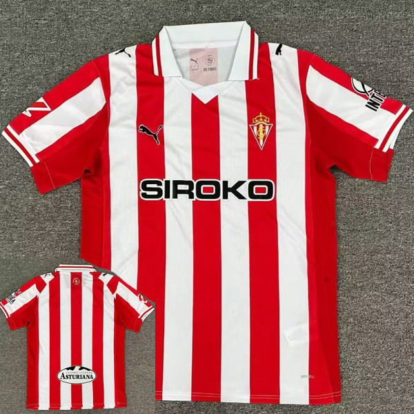 25/26 Sporting de Gijón Home Fans Soccer Jersey