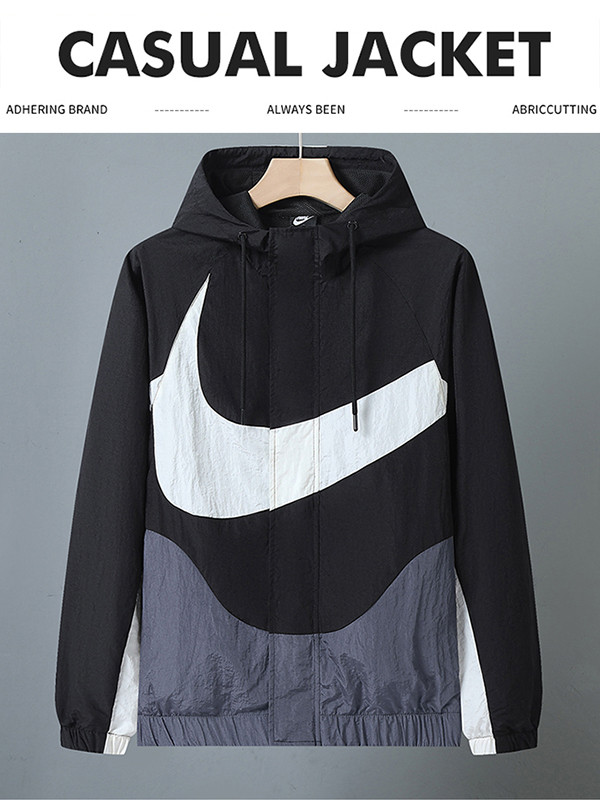 2025 New NK Black  Hooded Windbreaker