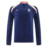 26/27 France Royal Blue Half Pull Tracksuit  (半拉链)