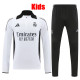 24/25 RMA White  Half Pull  Kids tracksuit  (童装白配黑裤、半拉链)