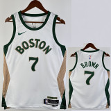 23/24 CELTICS BROWN #7 White City Edition Home Top Quality Hot Pressing NBA Jersey