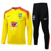25/26 Brazil Yellow Half Pull Tracksuit #B25134 (半拉链)