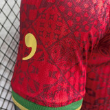 25/26 Portugal Red Grid Special Edition Player Version Soccer Jersey