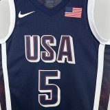 2024 Olympic Game USA EDWARDS # 5 Blue Basketball Jersey