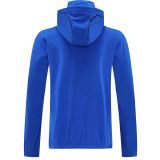 25/26 Man Utd Blue Hooded Jacket Tracksuit